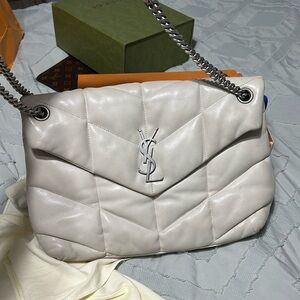 CREAM YSL MEDIUM SHOULDER/CROSSBODY BAG